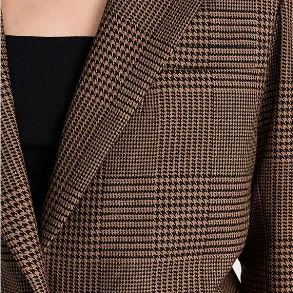 Alice + Olivia Brown Plaid Blazer and Skirt Set - Picture 3 of 8